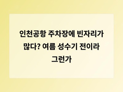 인천공항 주차장에 빈자리가 많다? 여름 성수기 전이라 그런가