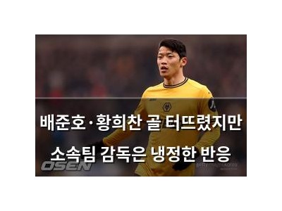 배준호·황희찬 골 터뜨렸지만 소속팀 감독은 냉정한 반응