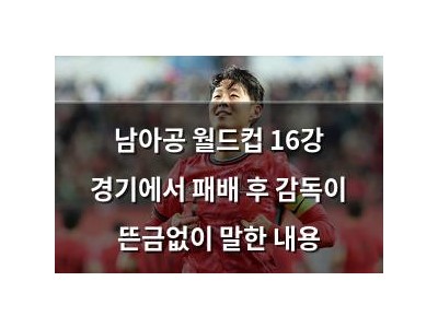 남아공 월드컵 16강 경기에서 패배 후 감독이 뜬금없이 말한 내용