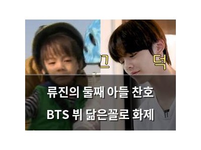 류진의 둘째 아들 찬호 BTS 뷔 닮은꼴로 화제
