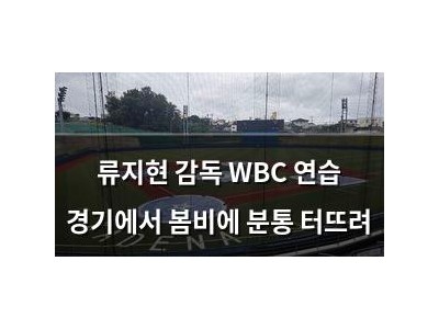 류지현 감독 WBC 연습 경기에서 봄비에 분통 터뜨려
