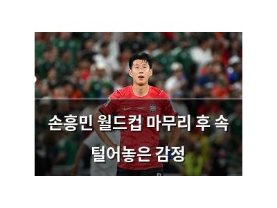 손흥민 월드컵 마무리 후 속 털어놓은 감정