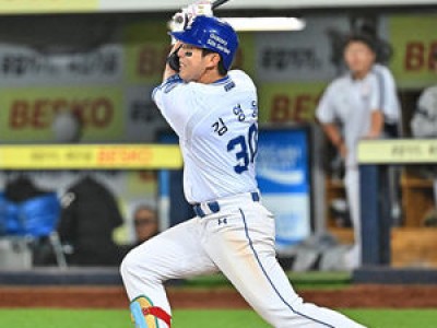김영웅 1군 복귀 첫 안타 신고