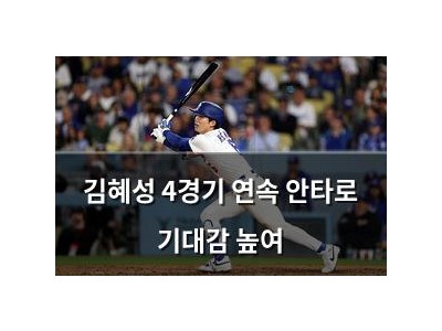 김혜성 4경기 연속 안타로 기대감 높여